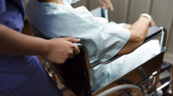 An old patient at a hospital